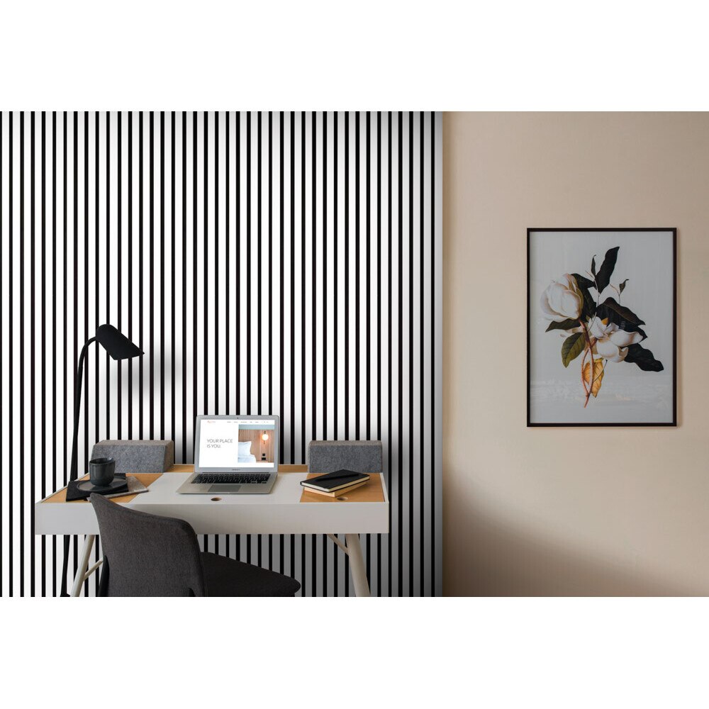 Riflaj MDF decorativ LDA PREMIUM de tip Panou Acoustic, ALB MAT, 260x40 cm [4]