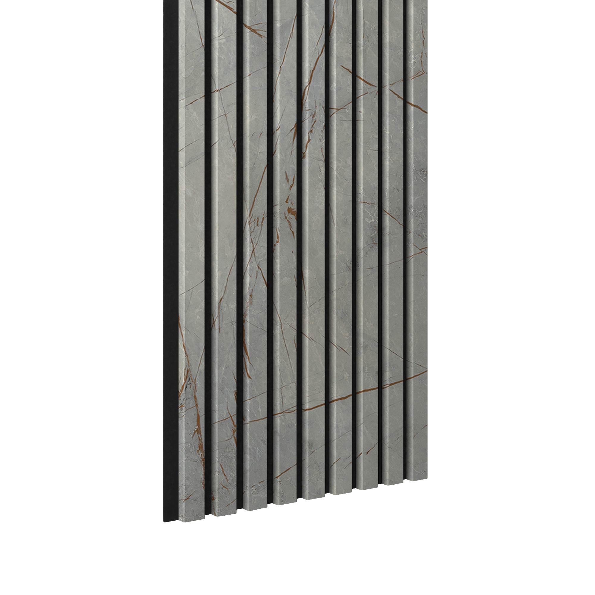 Riflaje - Riflaj MDF decorativ LDA PREMIUM de tip Panou Acustic, Marmura cu insertii aurii, 260x40 cm