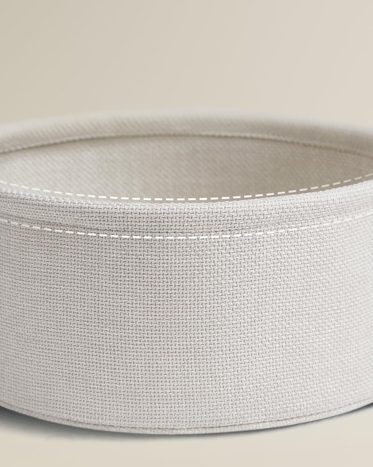 VASAGLE Masuta de cafea rotunda cu cos de stofa, stil modern, 45x50cm, bej [5]