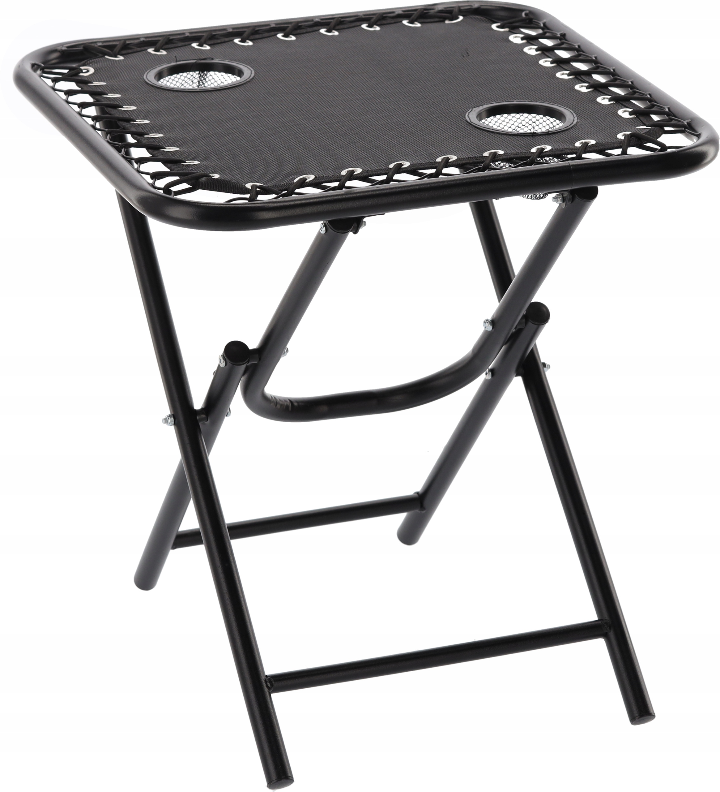 Set 2 sezlonguri pliabile 90x65x110 cm cu masuta 50x50x50 cm, textilene si cadru metalic, negru [4]