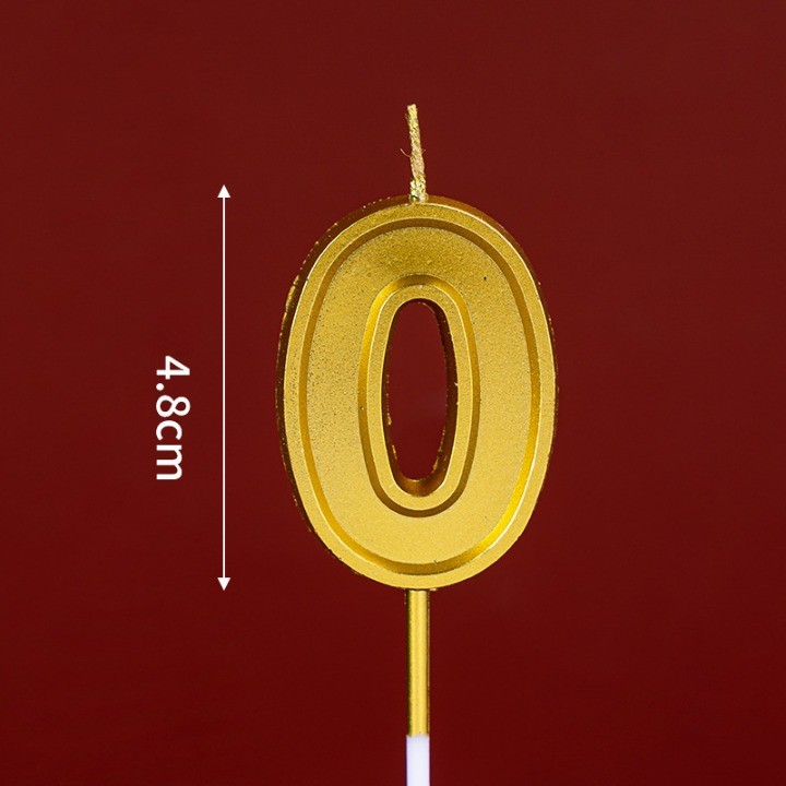 Lumanare pentru Tort Cifra 0, , 4.8 cm, Aniversare, Aurie [2]