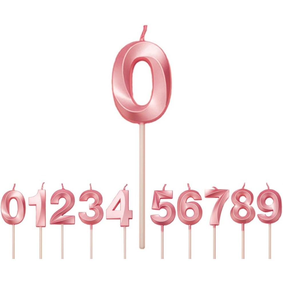 ✨TOATE PRODUSELE✨ - Lumanare Cifra 0, , Model Diamond, 5 x 3.4 cm, Roz