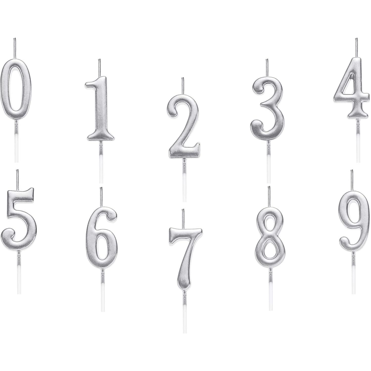 Lumanare de Tort, , Model Cifra 2, Party, 4.5 x 2.5 cm, din Parafina, Argintiu [5]