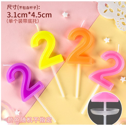 ✨TOATE PRODUSELE✨ - Lumanare Tort, cifra 2, , Culoare Random