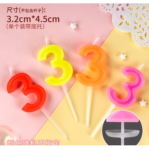 ✨TOATE PRODUSELE✨ - Lumanare Tort, cifra 3, , Culoare Random