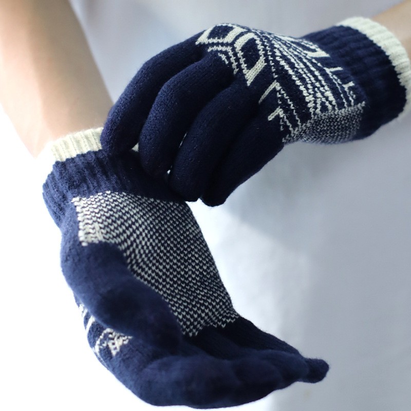 Manusi de Barbat, , Model Fulg, Functie Touchscreen (ecran tactil), Material Acril Tricotat, Manseta Elastica, Interior Catifelat, Marime Universala, Albastru Marin [1]