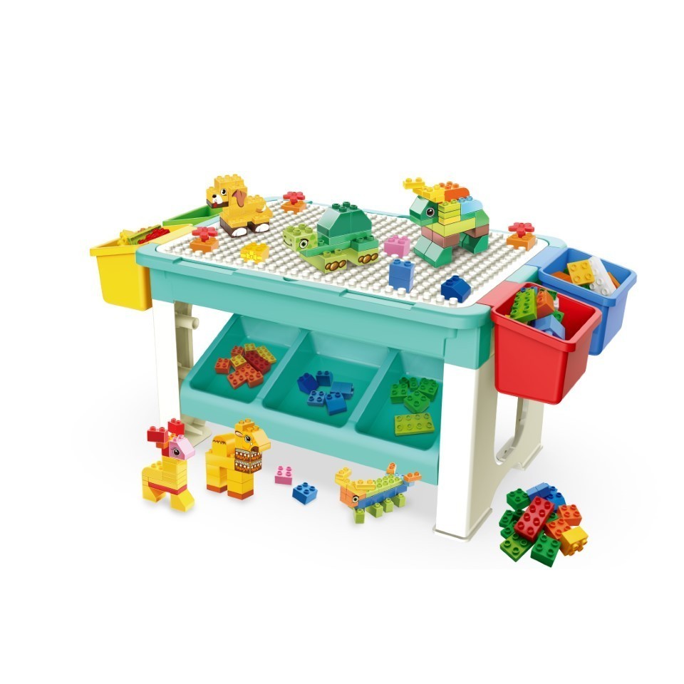 Jucarii si Jocuri - Masa de joaca pentru construit, 69 piese incluse