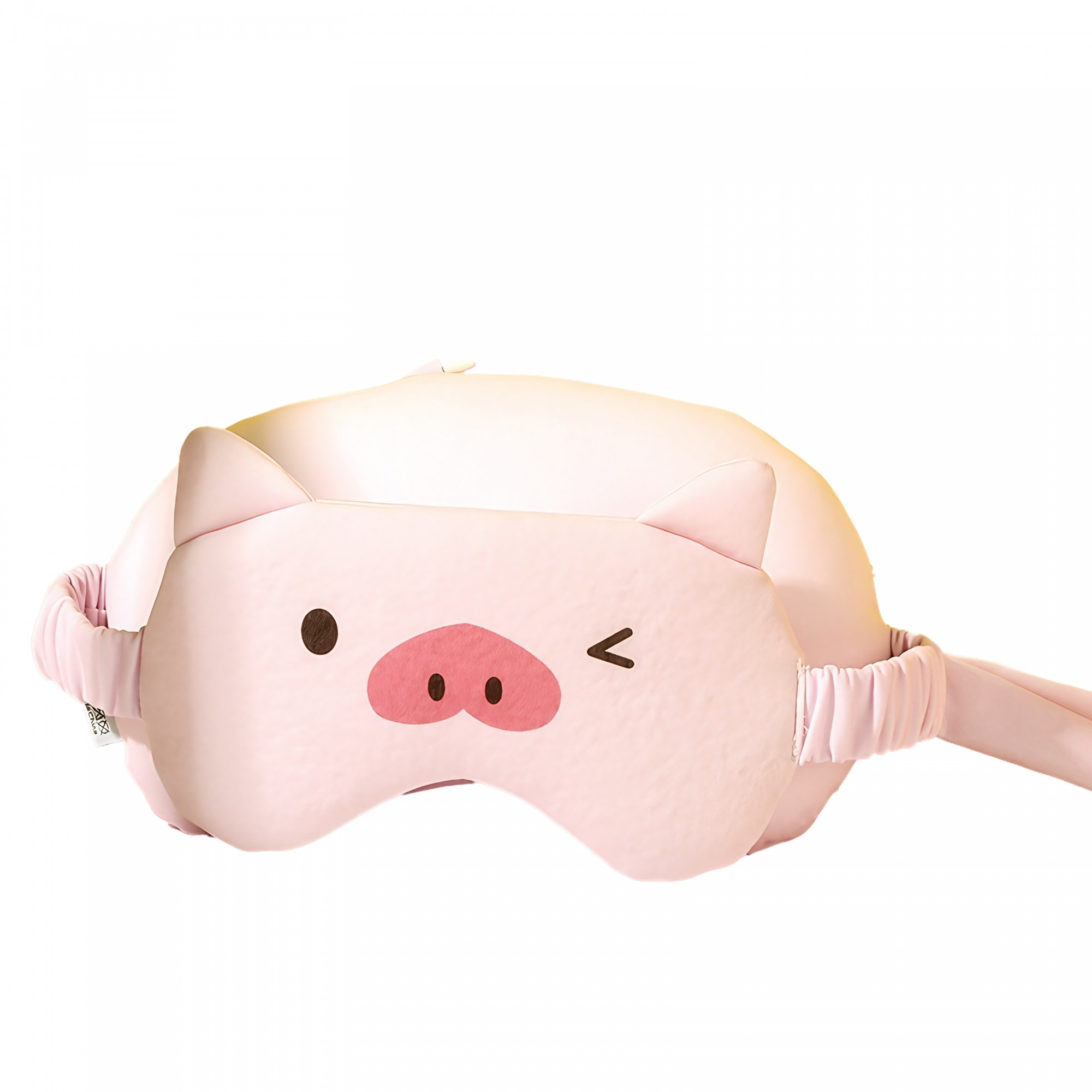 ✨TOATE PRODUSELE✨ - Masca de dormit, , 2 in 1, cu Tetiera, din Particule de Spuma si Bumbac, Model Porc, Roz