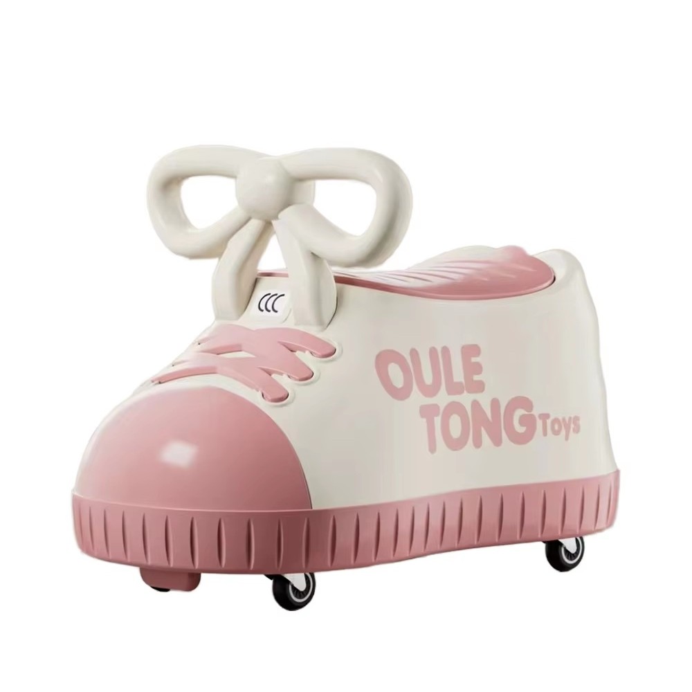 ✨TOATE PRODUSELE✨ - Masina pentru Copii, , Model Pantof, 4 Roti, 1-6 ani, Cutie de Depozitare, din ABS, 48 x 27 x 34 cm, Roz