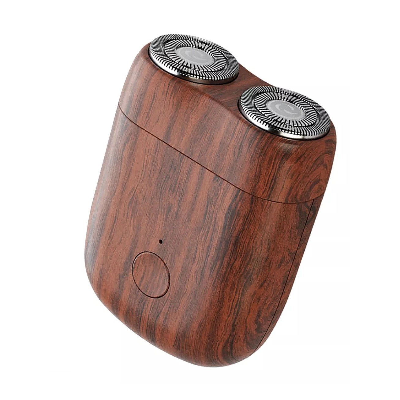 ✨TOATE PRODUSELE✨ - Mini Aparat de Ras Electric, , din ABS cu Fibra de Carbon, Portabil, Cap Rotativ Detasabil cu 2 Lame de Otel, Rezistent la Apa, Incarcare Type-C, Autonomie 45 min, Maro