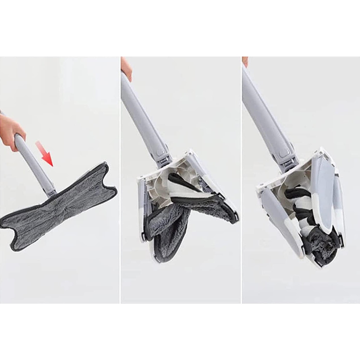 Mop Plat cu Laveta din Microfibra, , Pentru Uz Casnic, Sistem de Stoarcere X, Tija Telescopica 140 cm, Rotire 360°,38 x 140 cm, Verde [7]