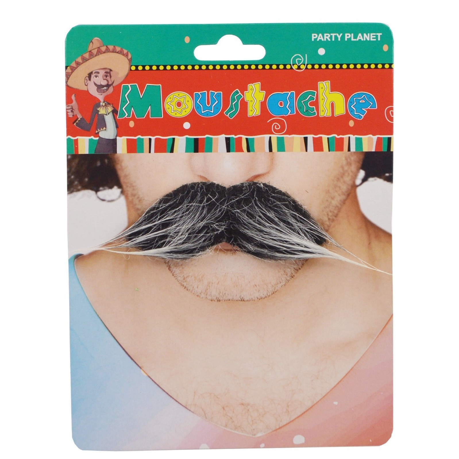 ✨TOATE PRODUSELE✨ - Mustata Falsa pentru Deghizari, , Petreceri Tematice, din Panza, Autoadeziv, 13 x 3 cm, Model Grizonat 2, Negru/Alb