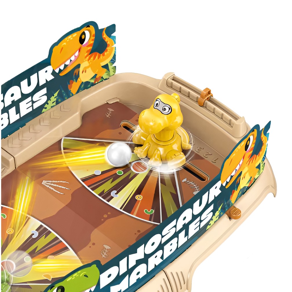 Joc de Masa Interactiv Dino Marbles pentru Copii, , 4 Mingi, Tabela Scor, 40.7x27x14 cm, Maro [3]