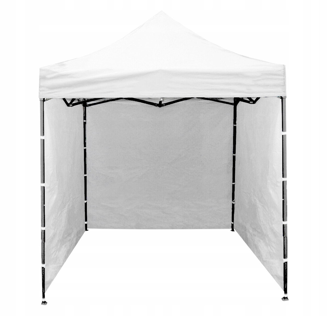 Cort tip pavilion cu 3 pereti laterali, structura solida otel si acoperis impermeabil PVC, 3x3 m cu inaltime reglabila, alb [10]