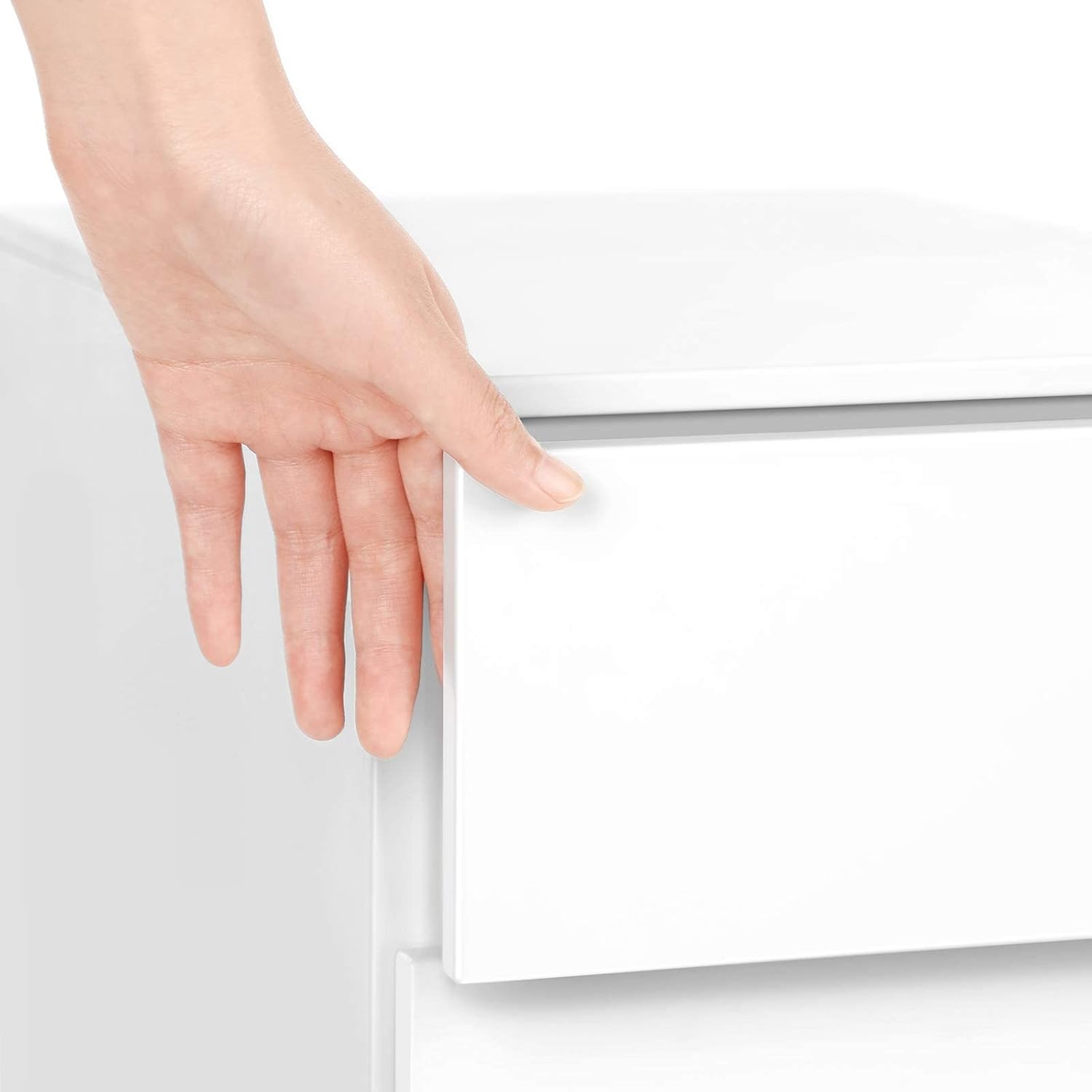 SONGMICS Dulap mobil tip rollbox pentru birouri, 3 sertare pentru documente A4, otel, 30x45x60 cm, alb [3]