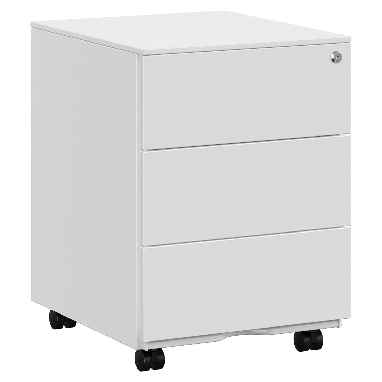 MOBILIER - SONGMICS Dulap mobil rollbox pentru birouri, 3 sertare pentru documente, corp pre-asamblat, 45x39x54 cm, alb