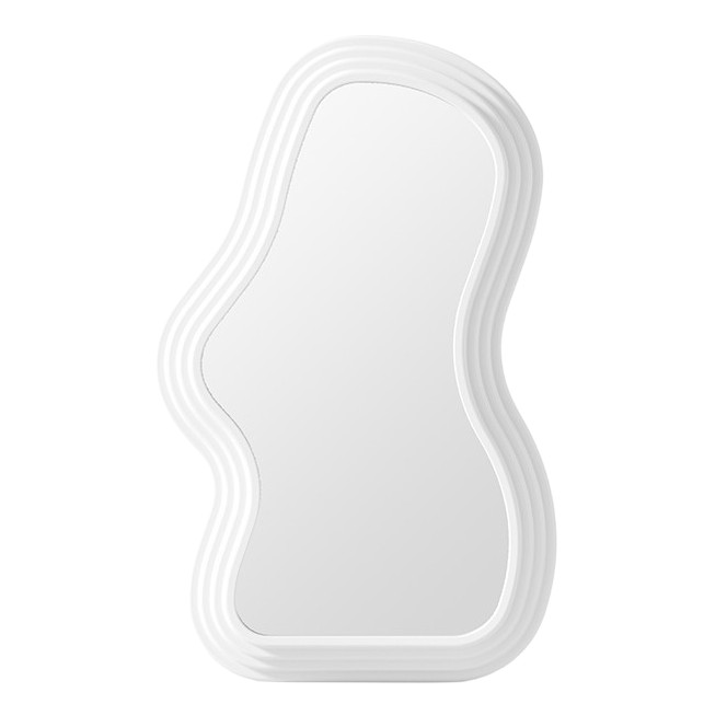 ✨TOATE PRODUSELE✨ - Oglinda de Perete, , Decorativa, pentru Baie, Dormitor, Sufragerie, Model Minimalist, Forma Asimetrica, 40.3x26 cm, Alb