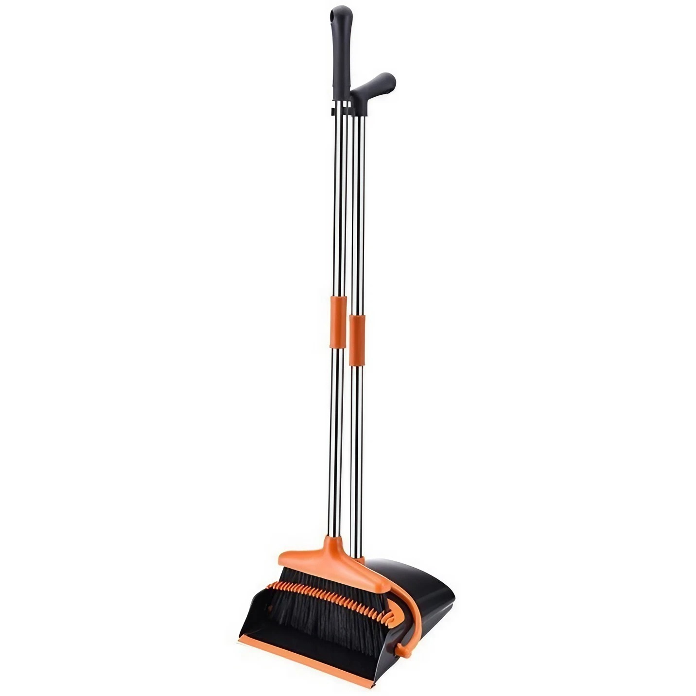 Maturi, Perii, Mopuri si Galeti - Set matura si faras cu coada, , Pentru uz casnic, Plastic/Otel, Portocaliu/Negru, Depozitare verticala, 26x25.5x83 cm