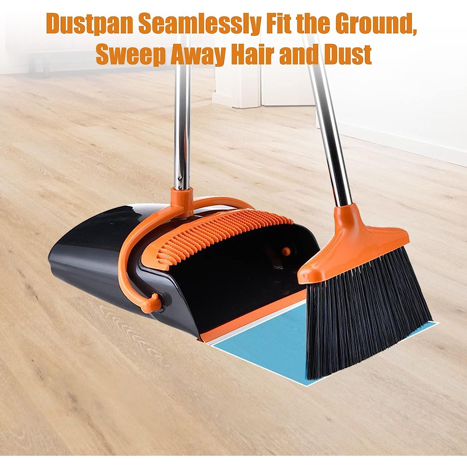 Set matura si faras cu coada, , Pentru uz casnic, Plastic/Otel, Portocaliu/Negru, Depozitare verticala, 26x25.5x83 cm [4]