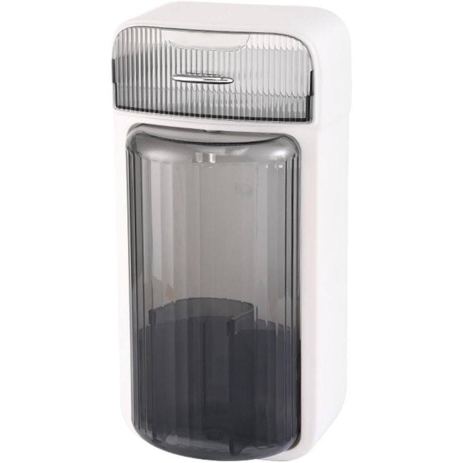 ✨TOATE PRODUSELE✨ - Organizator Baie, , 4 Compartimente si 1 Sertar, Rotire 360 Grade, din PP+PET, 27.5 x 16 x 11 cm, Alb/Negru