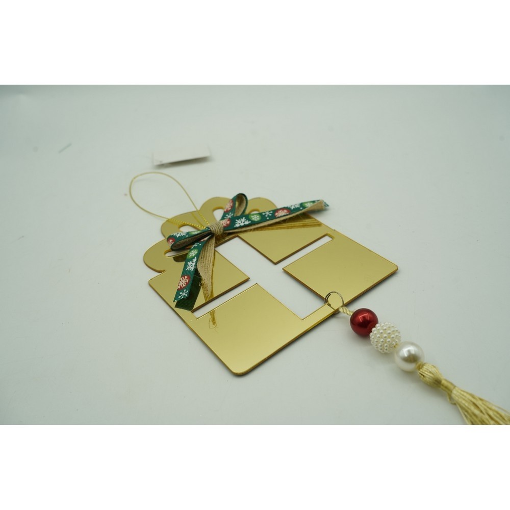 Ornament brad, , Cadou, Auriu, Lucios, 16*28CM, Acril, Interior/ Exterior [9]