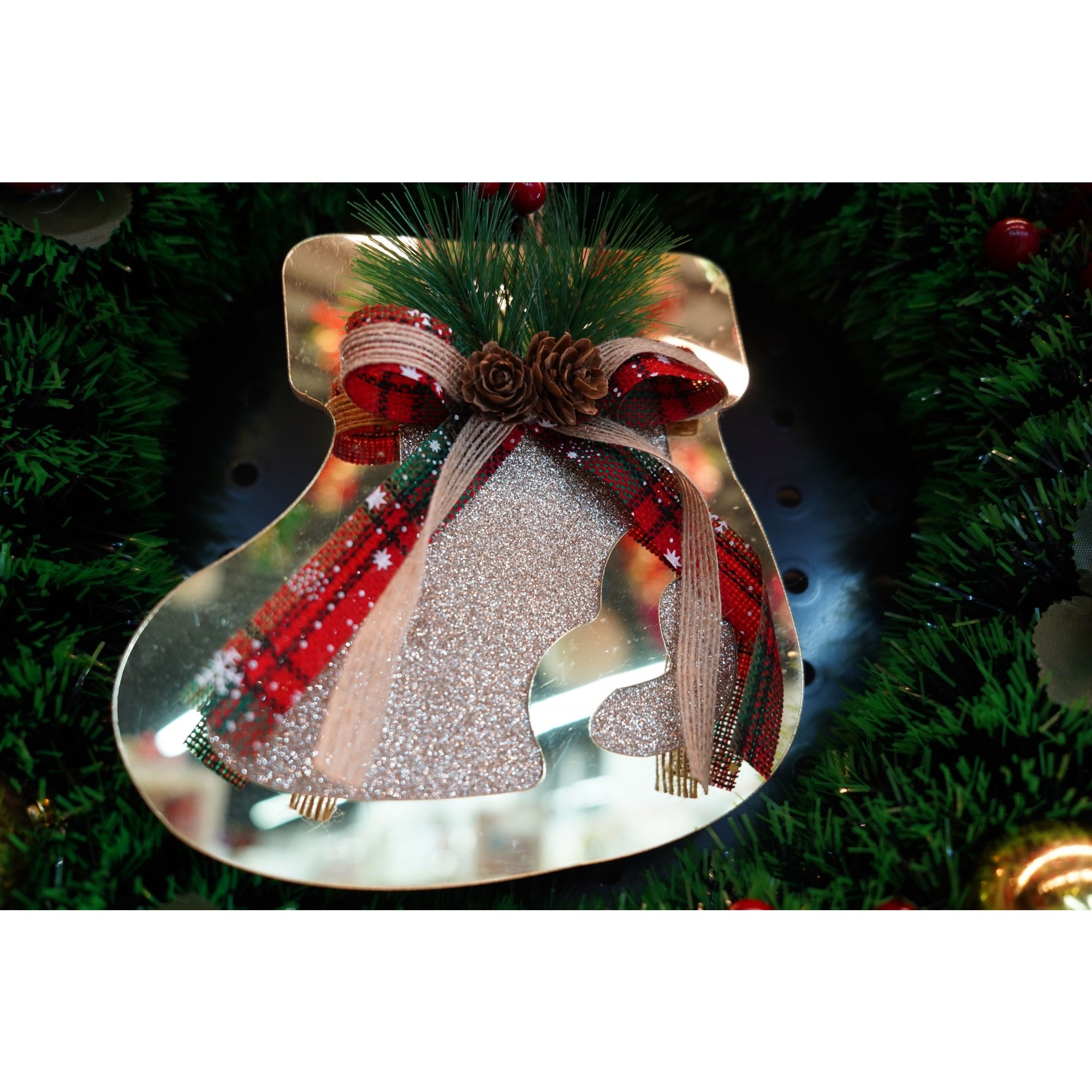 Ornament brad, , Ciorap, Auriu, Lucios, 17*17CM, Acril, Interior/ Exterior [4]