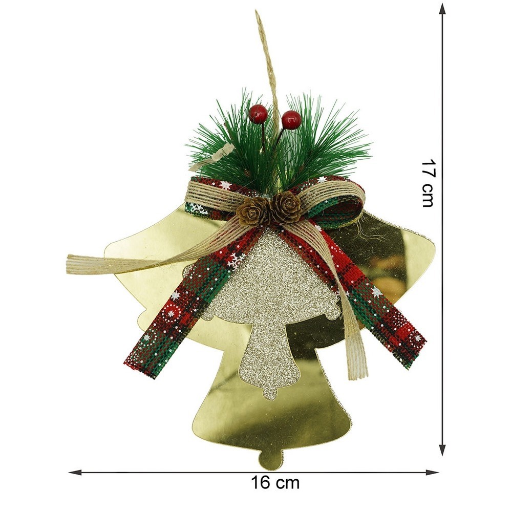 Ornament brad, , Clopotei, Auriu, Lucios, 16*17CM, Acril, Interior/ Exterior [9]