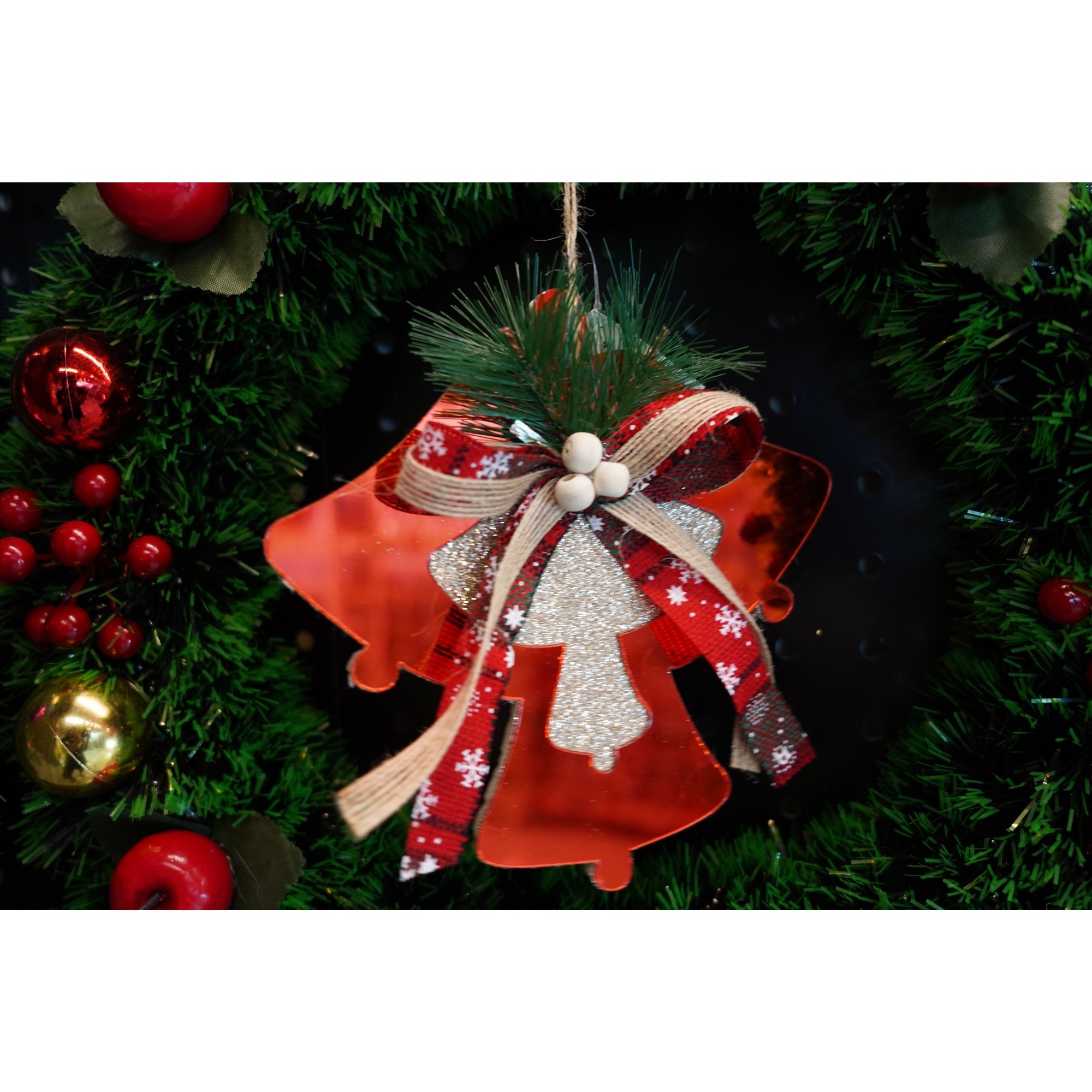 Ornament brad, , Clopotei, Rosu, Lucios, 15*15CM, Acril, Interior/ Exterior [3]