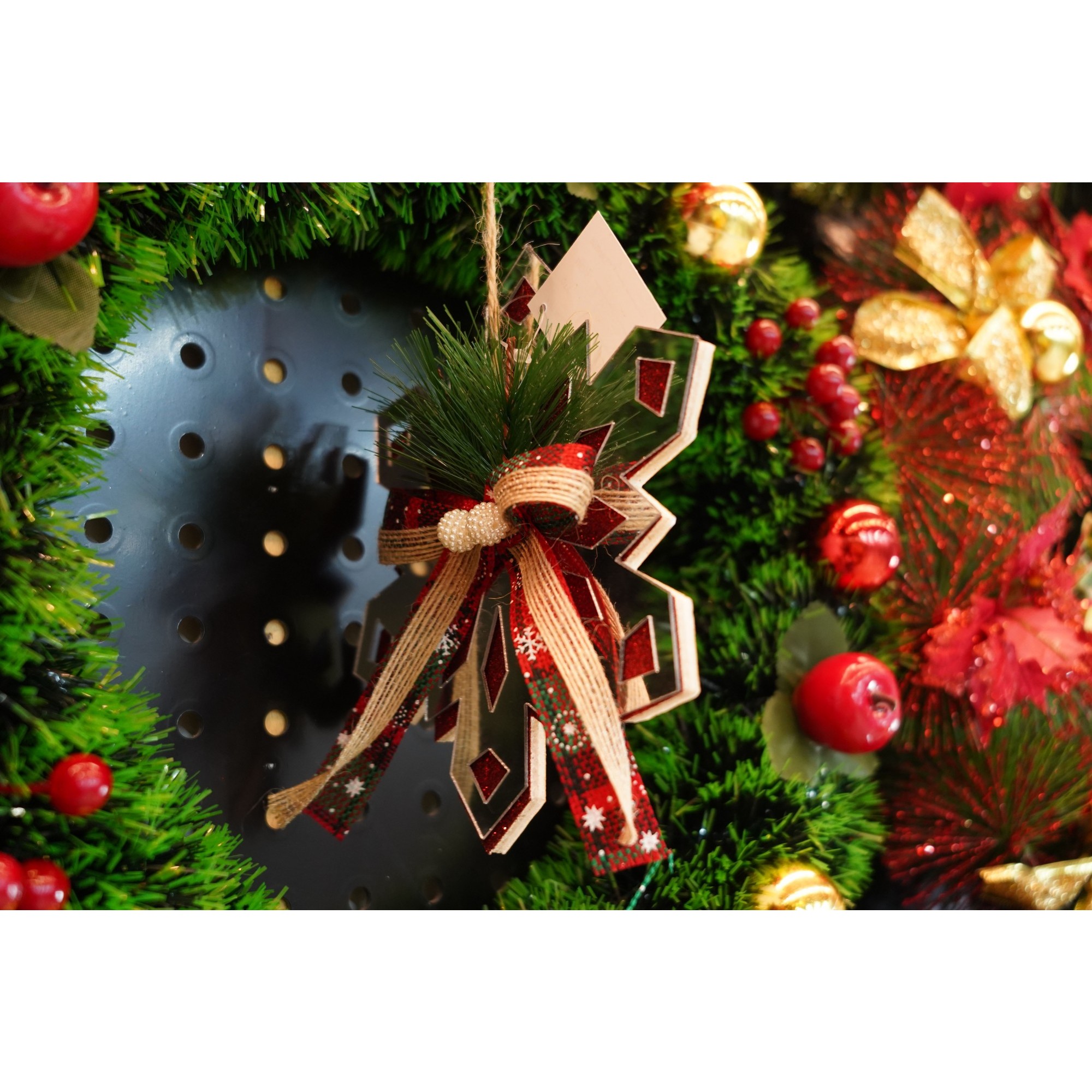 Ornament brad, , Fulg de nea, Argintiu, Lucios, 14*15CM, Acril, Interior/ Exterior [4]