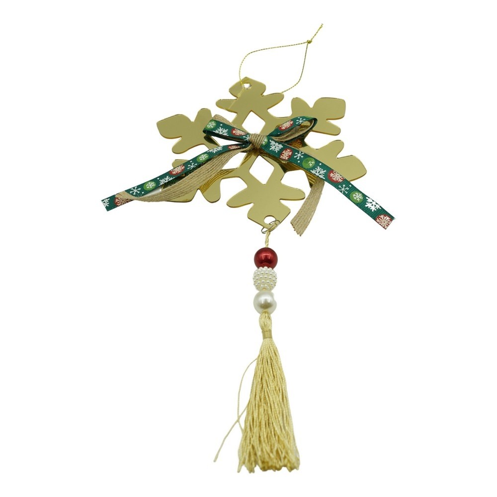 Ornamente Brad - Ornament brad, , Fulg de nea, Auriu, Lucios, 15*27CM, Acril, Interior/ Exterior