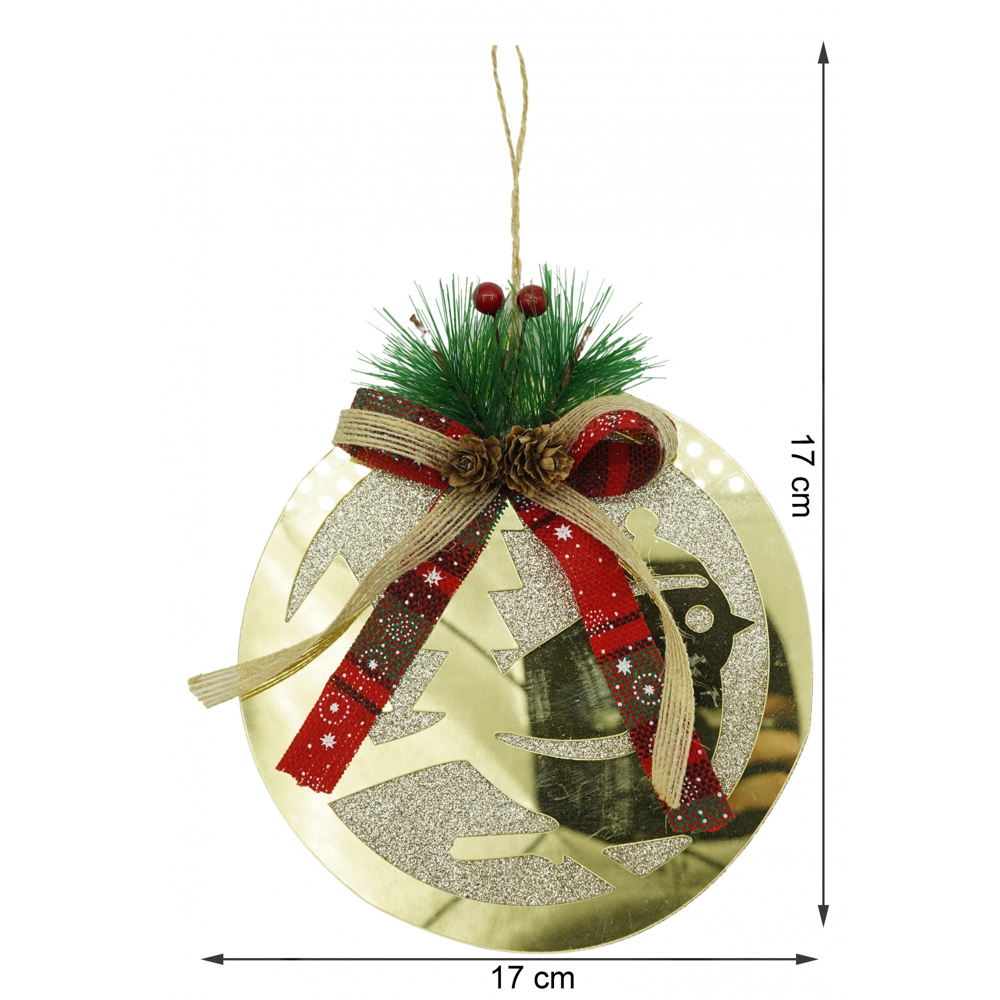 Ornament brad, , Pasare, Auriu, Lucios, 17*17CM, Acril, Interior/ Exterior [13]