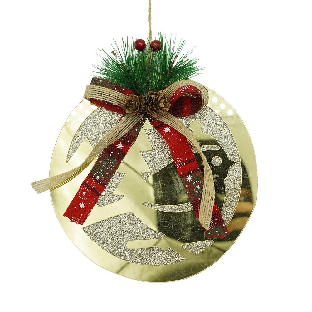 Ornamente Brad - Ornament brad, , Pasare, Auriu, Lucios, 17*17CM, Acril, Interior/ Exterior