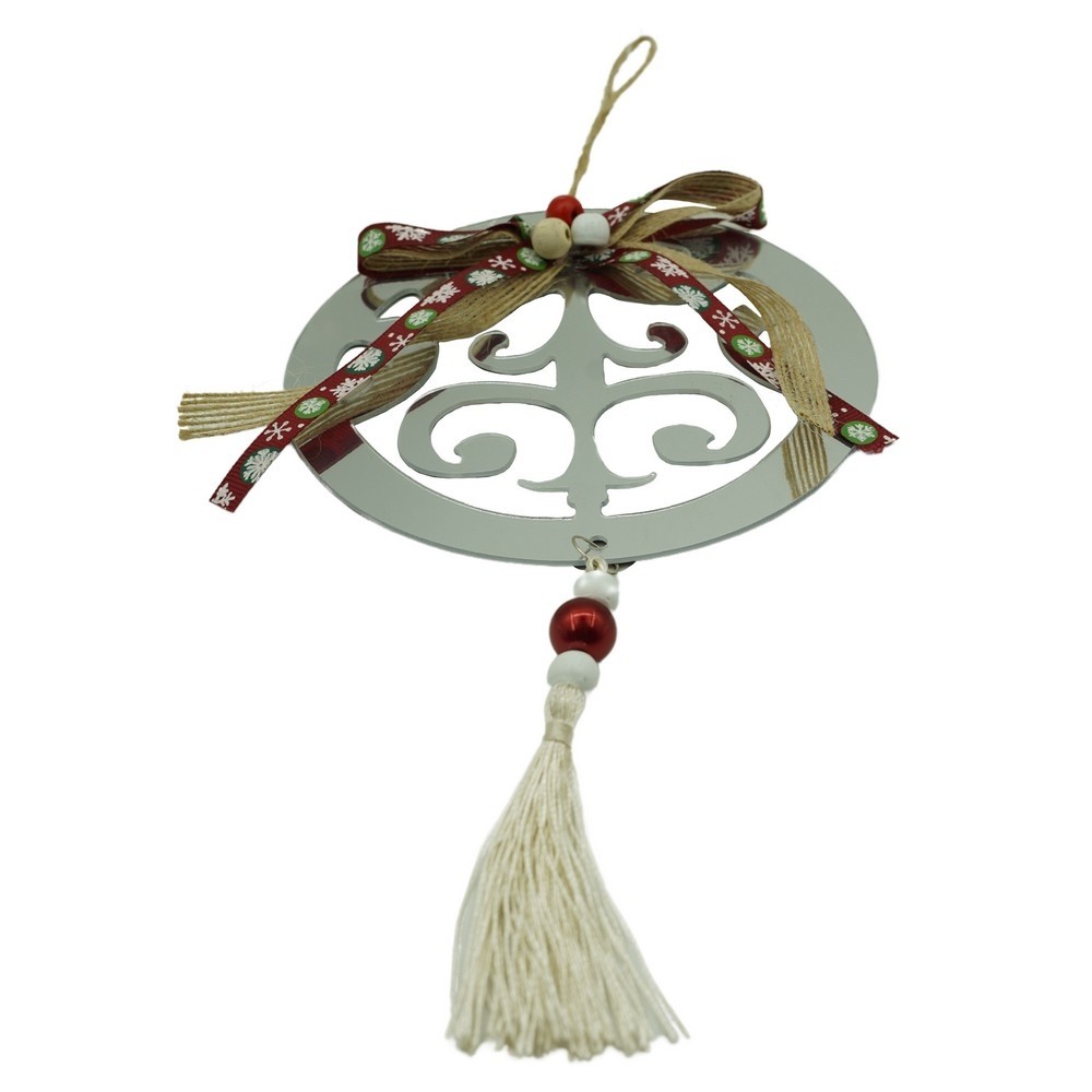 Ornamente Brad - Ornament brad, , Rotund, Argintiu, Lucios, 14*26CM, Acril, Interior/ Exterior