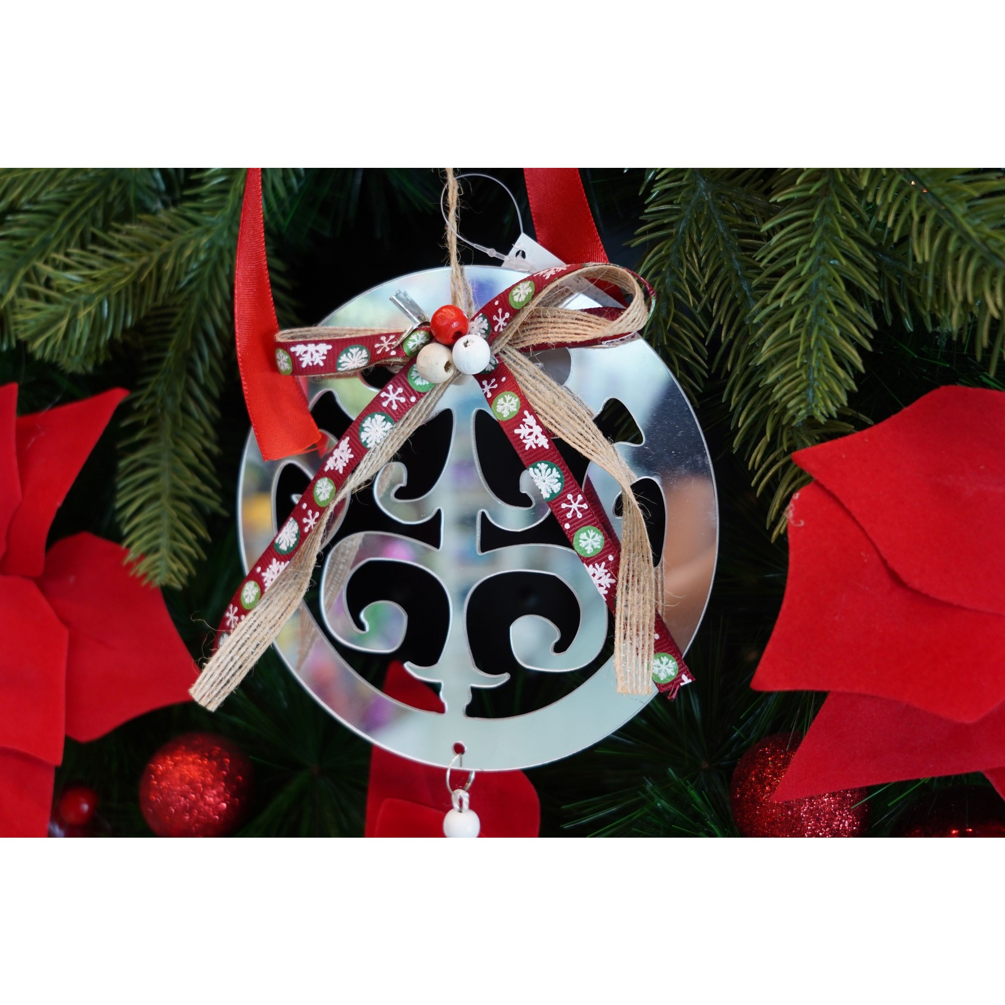 Ornament brad, , Rotund, Argintiu, Lucios, 14*26CM, Acril, Interior/ Exterior [3]