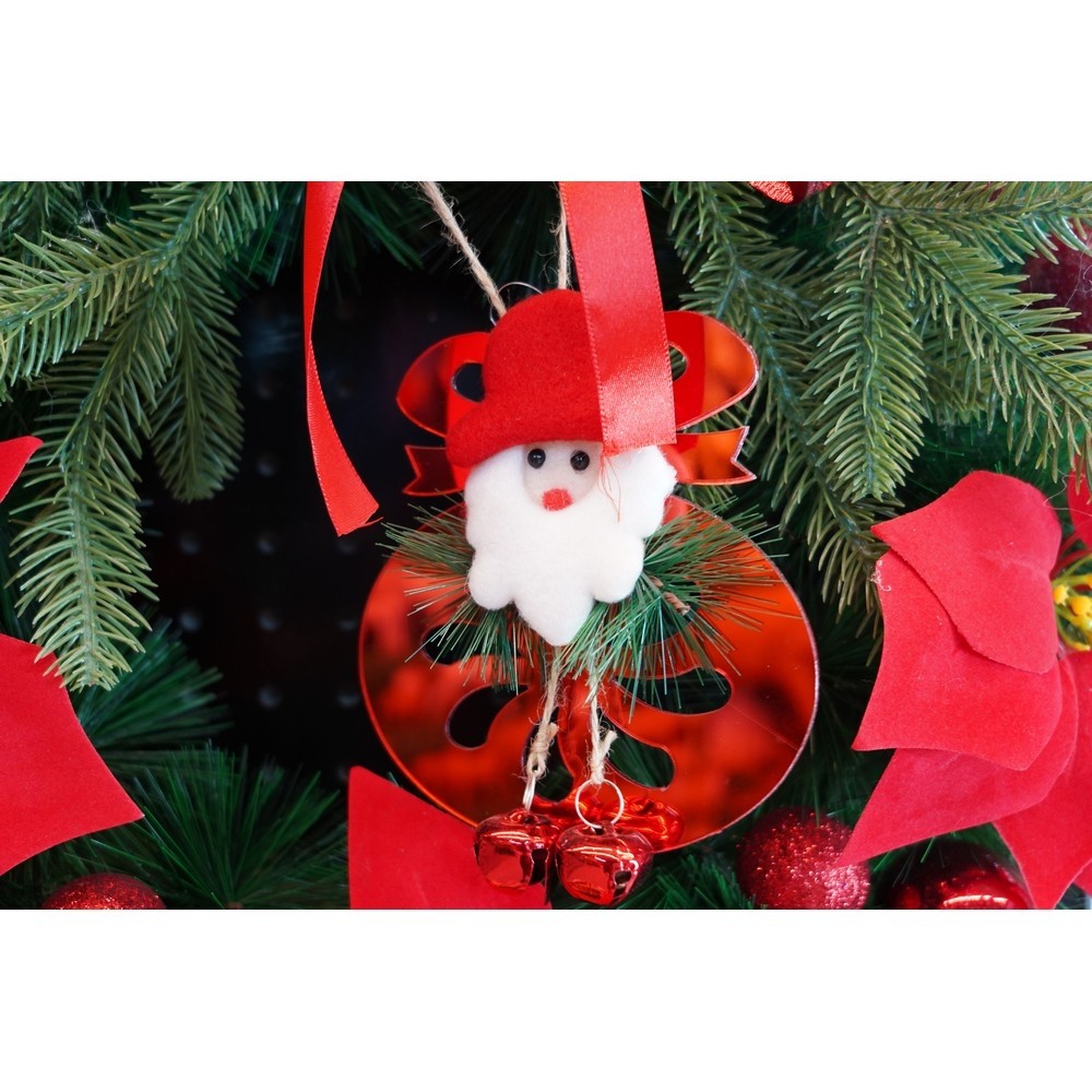 Ornament brad, , Rotund cu clopotei, Rosu, Lucios, 15*20CM, Acril, Interior/ Exterior [9]