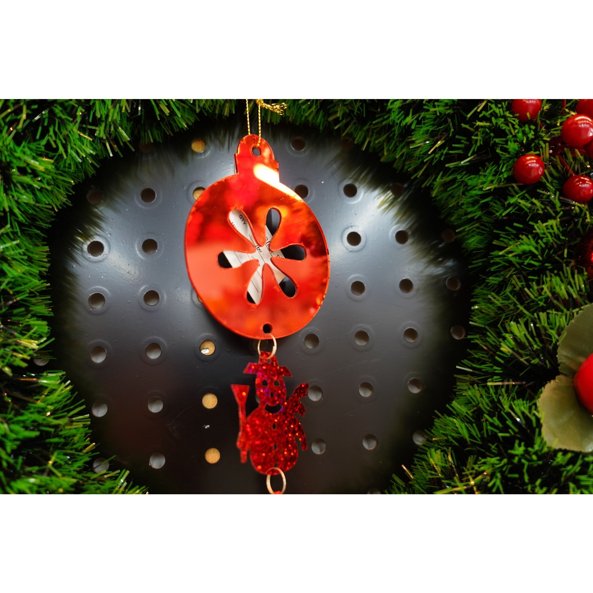 Ornament brad, , Rotund, Om de zapada, Rosu, Lucios, 10*28CM, Acril, Interior/ Exterior [4]