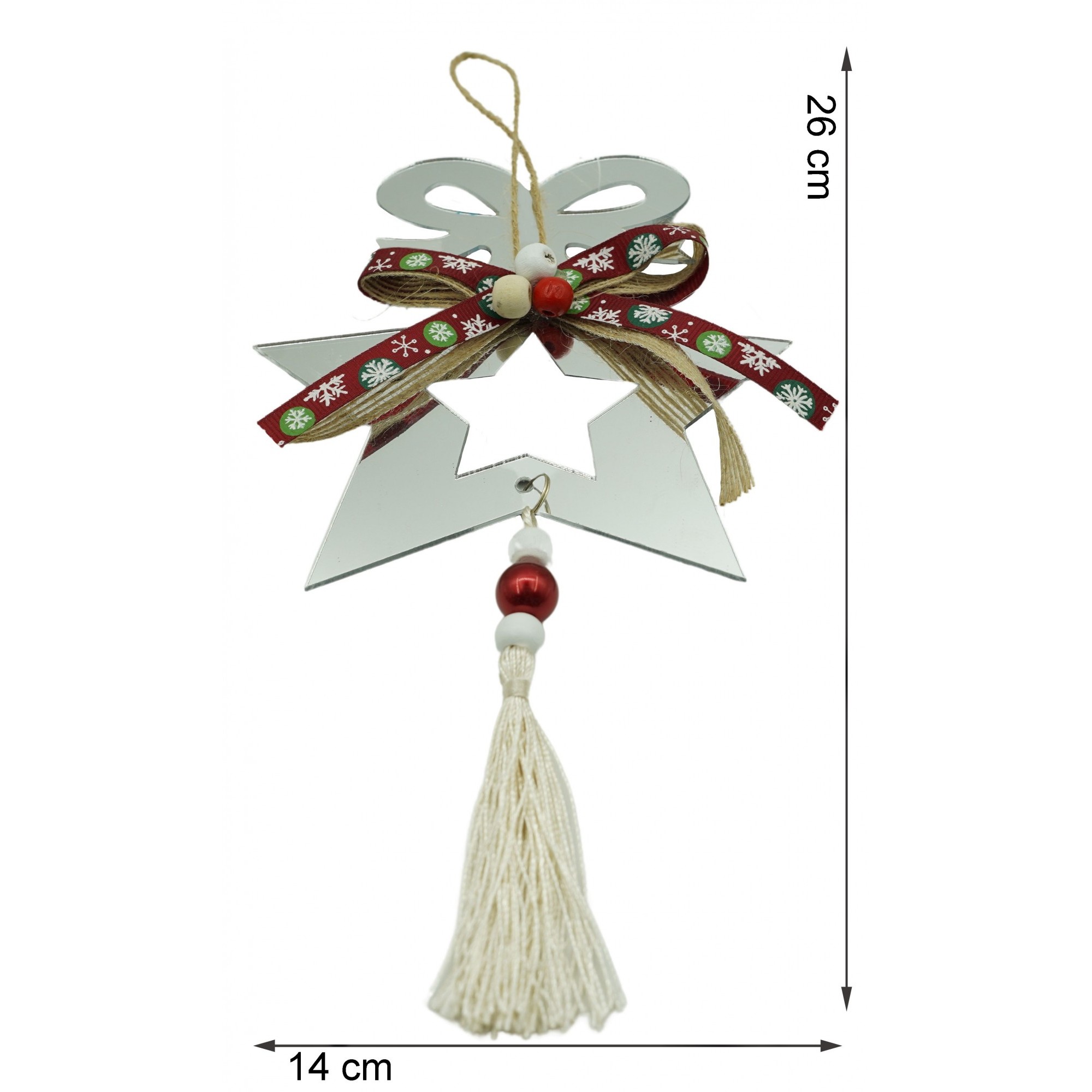 Ornament brad, , Stea, Argintiu, Lucios, 14*26CM, Acril, Interior/ Exterior [6]