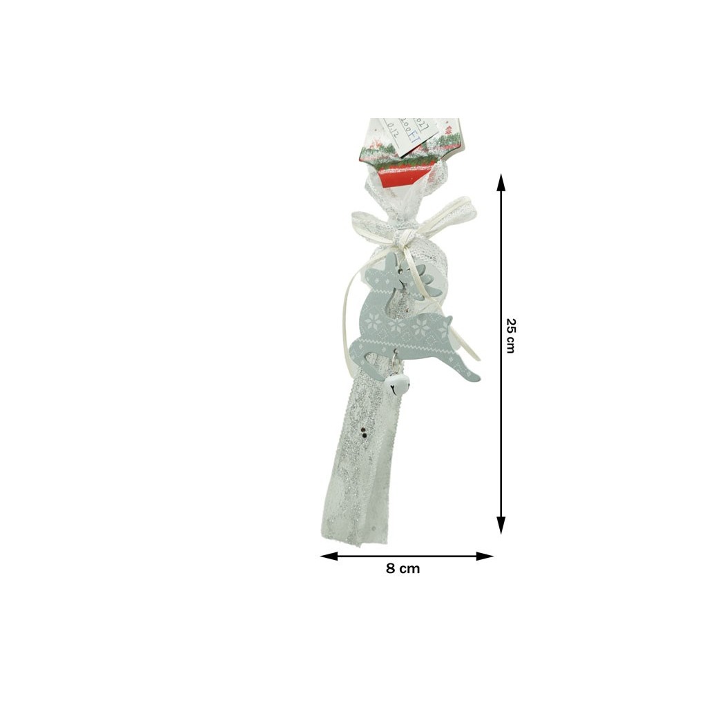 Ornament de brad craciun cerb, , gri, lemn, 25 cm [3]