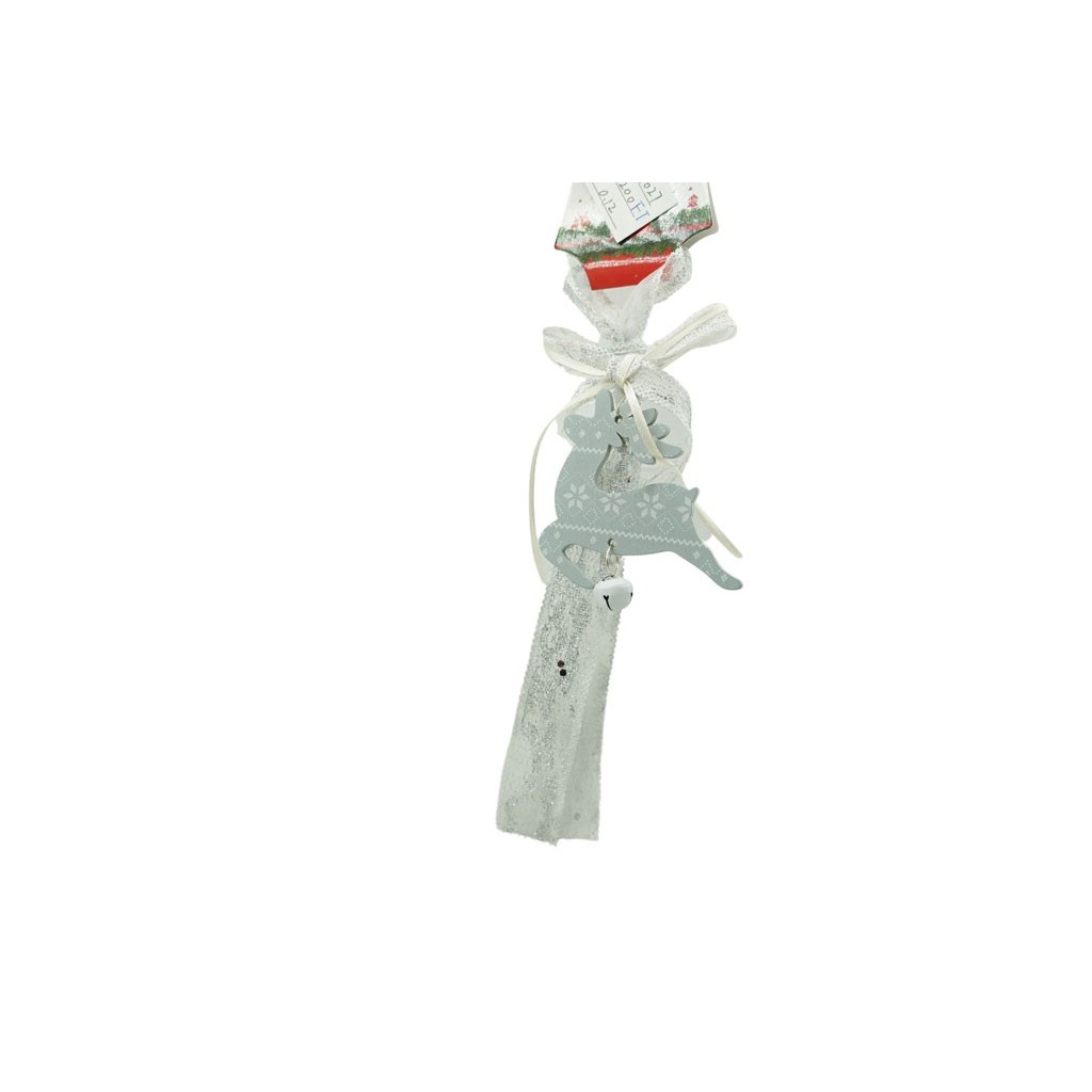 Ornament de brad craciun cerb, , gri, lemn, 25 cm [4]