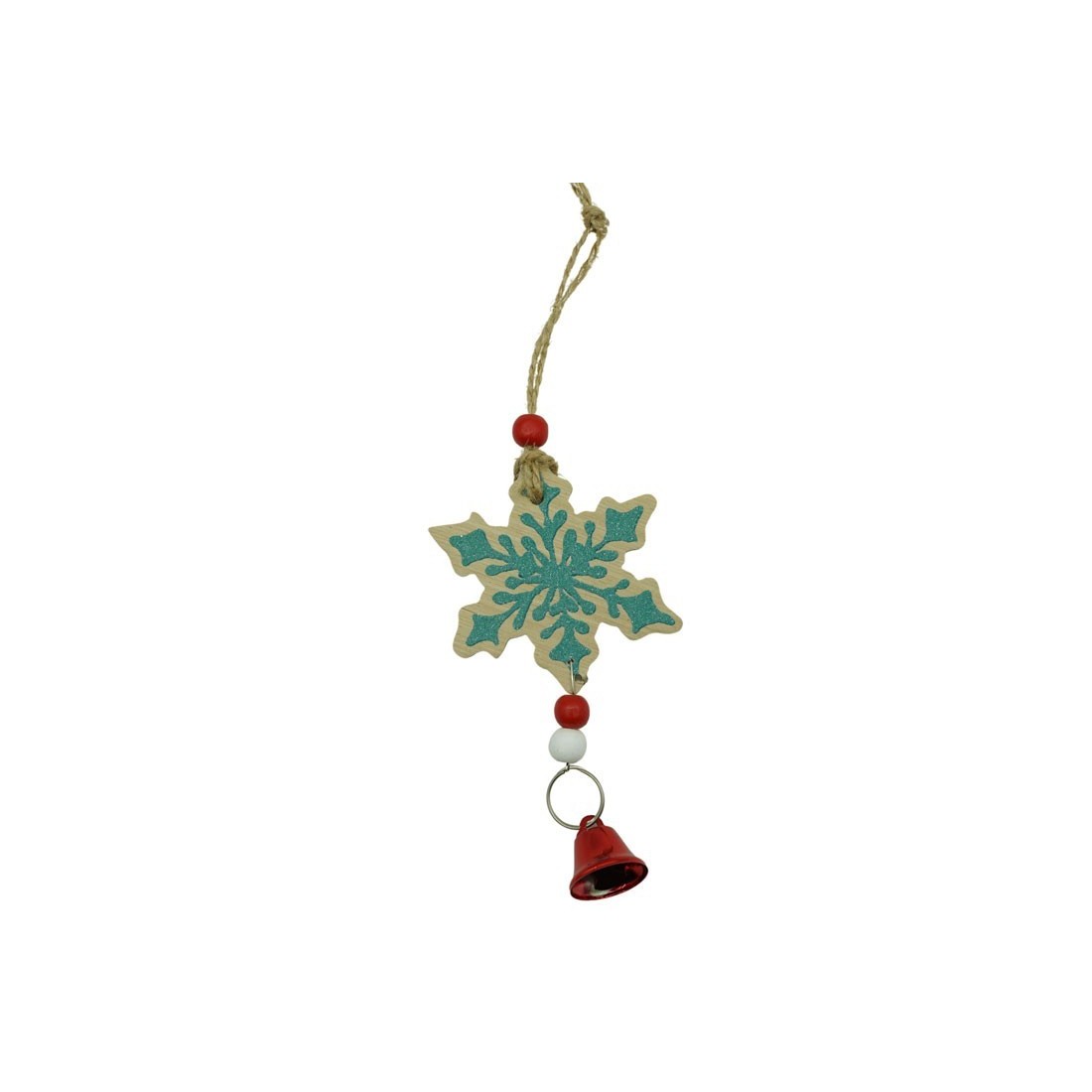 Ornamente Brad - Ornament de brad fulg de nea, , multicolor, lemn, 18 cm
