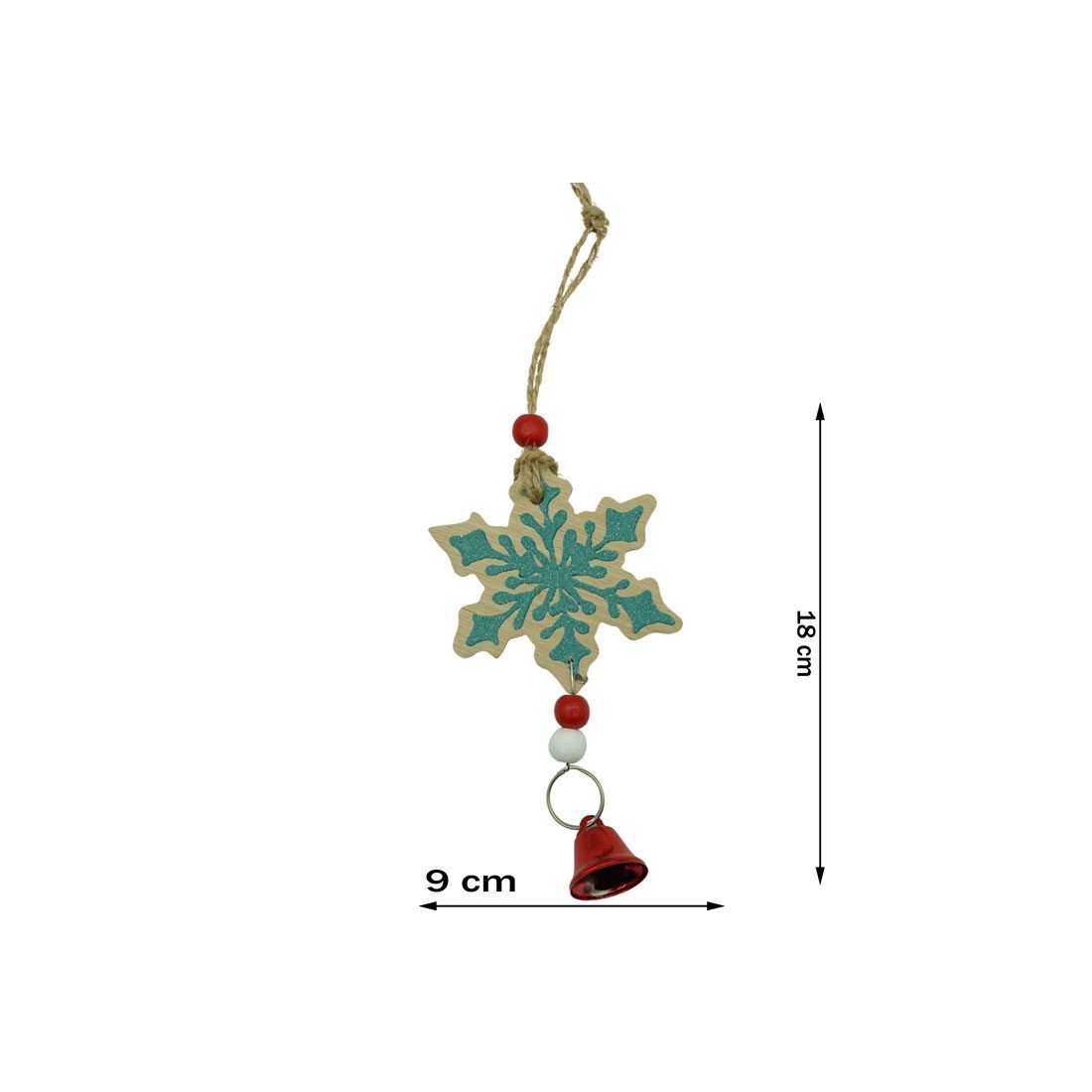 Ornament de brad fulg de nea, , multicolor, lemn, 18 cm [5]