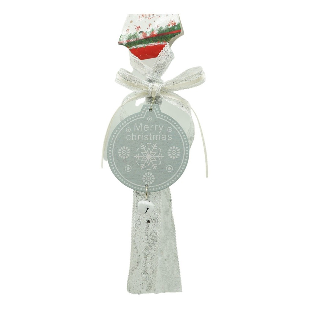 Ornament de brad medalion, , gri, lemn, 25 cm [3]