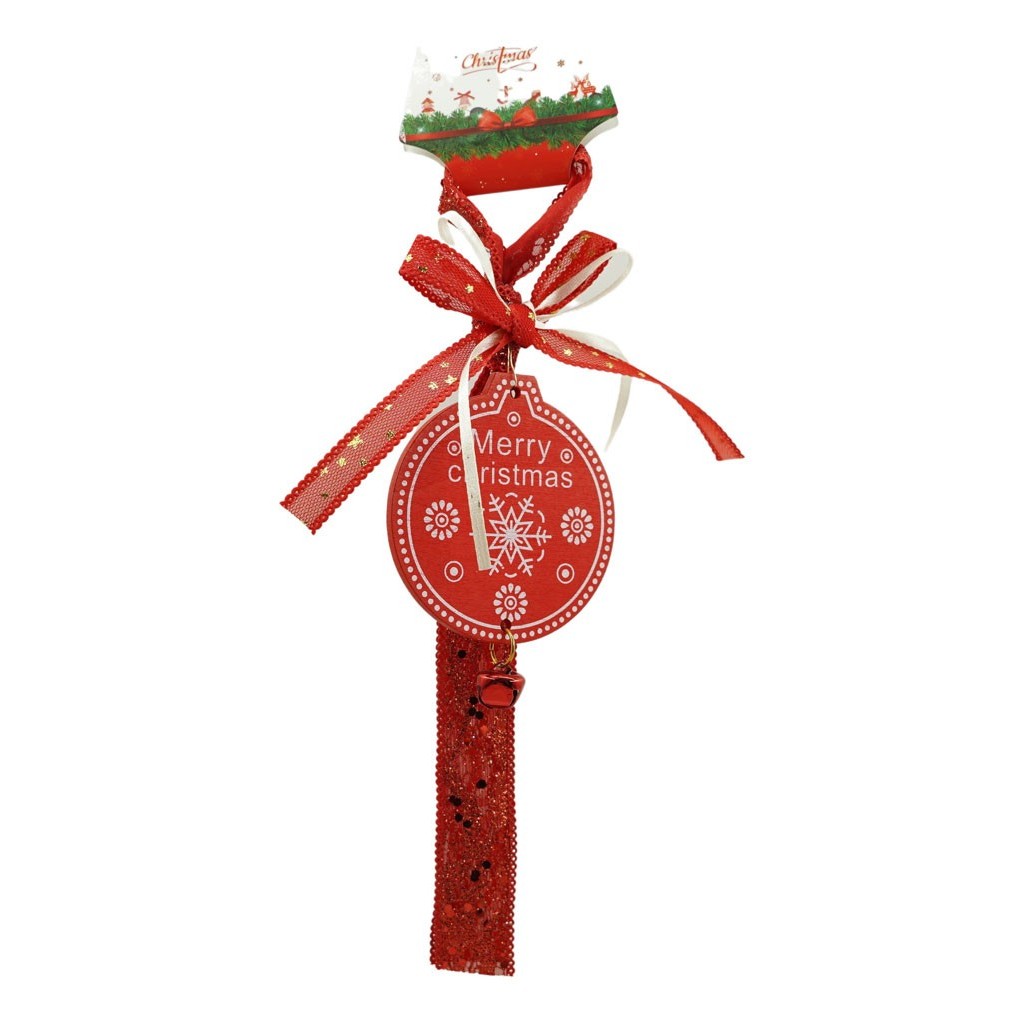 Ornament de brad medalion, , rosu, lemn, 25 cm [3]