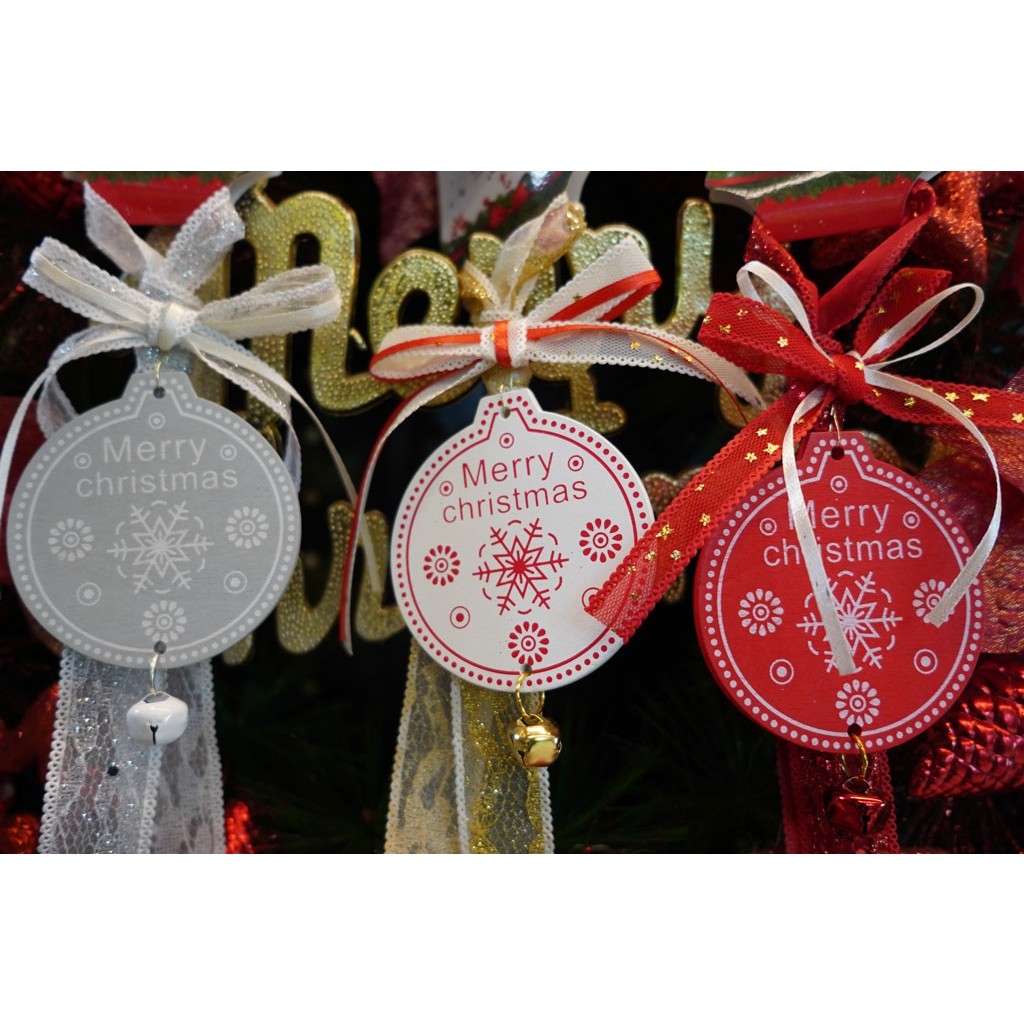 Ornament de brad medalion, , rosu, lemn, 25 cm [6]