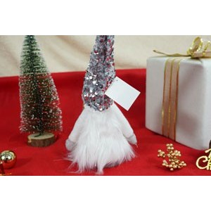 Ornament de Craciun ingeras, , alb/gri, textil, 58 cm [10]