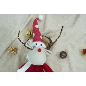 Ornament de Craciun ren, , rosu/alb, textil, 55 cm [11]