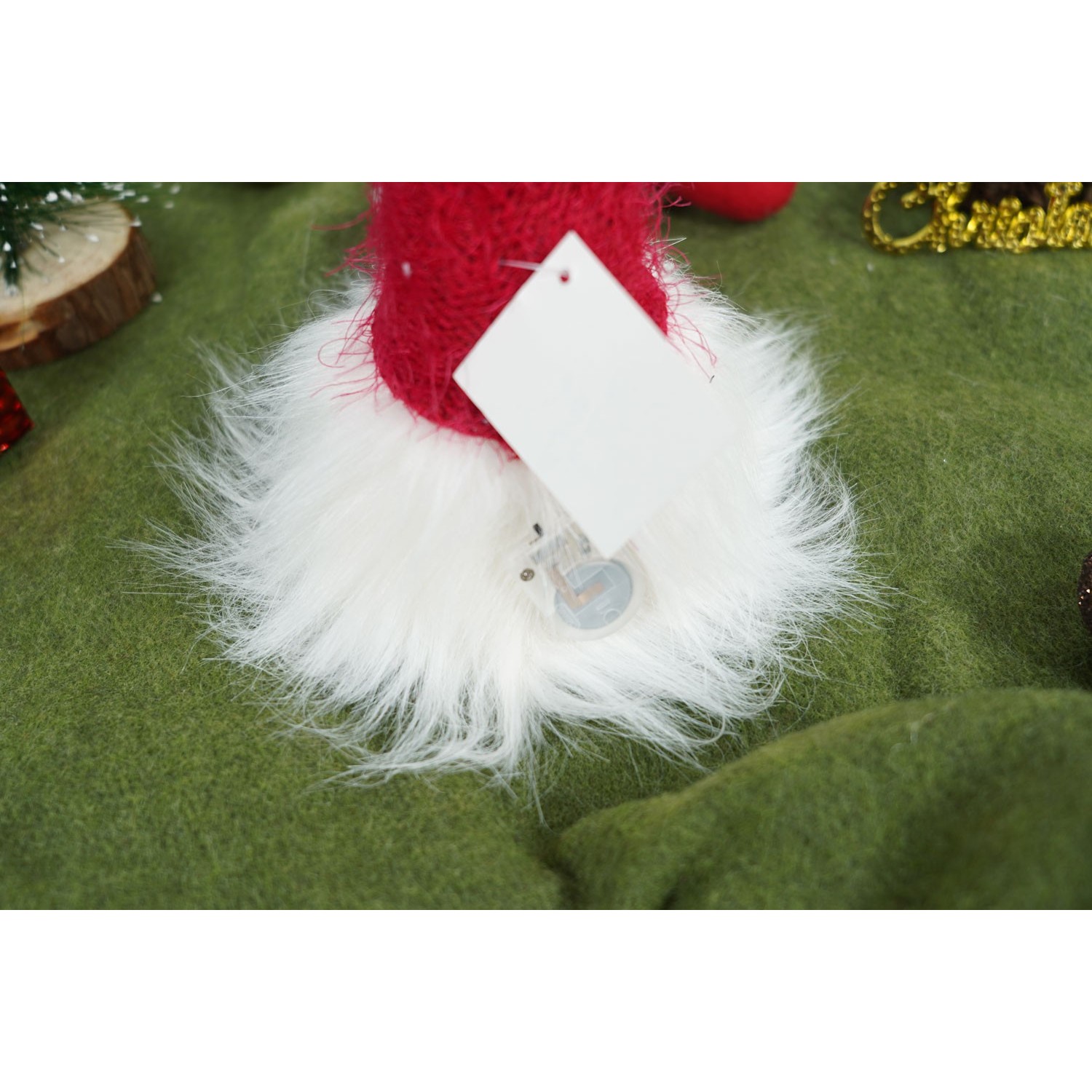 Ornament de Craciun spiridus, , alb/rosu, textil, 52 cm [9]