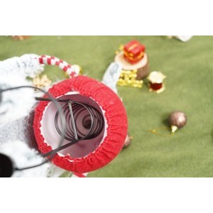 Ornament de Craciun spiridus, , gri/rosu, textil, 55 cm [10]