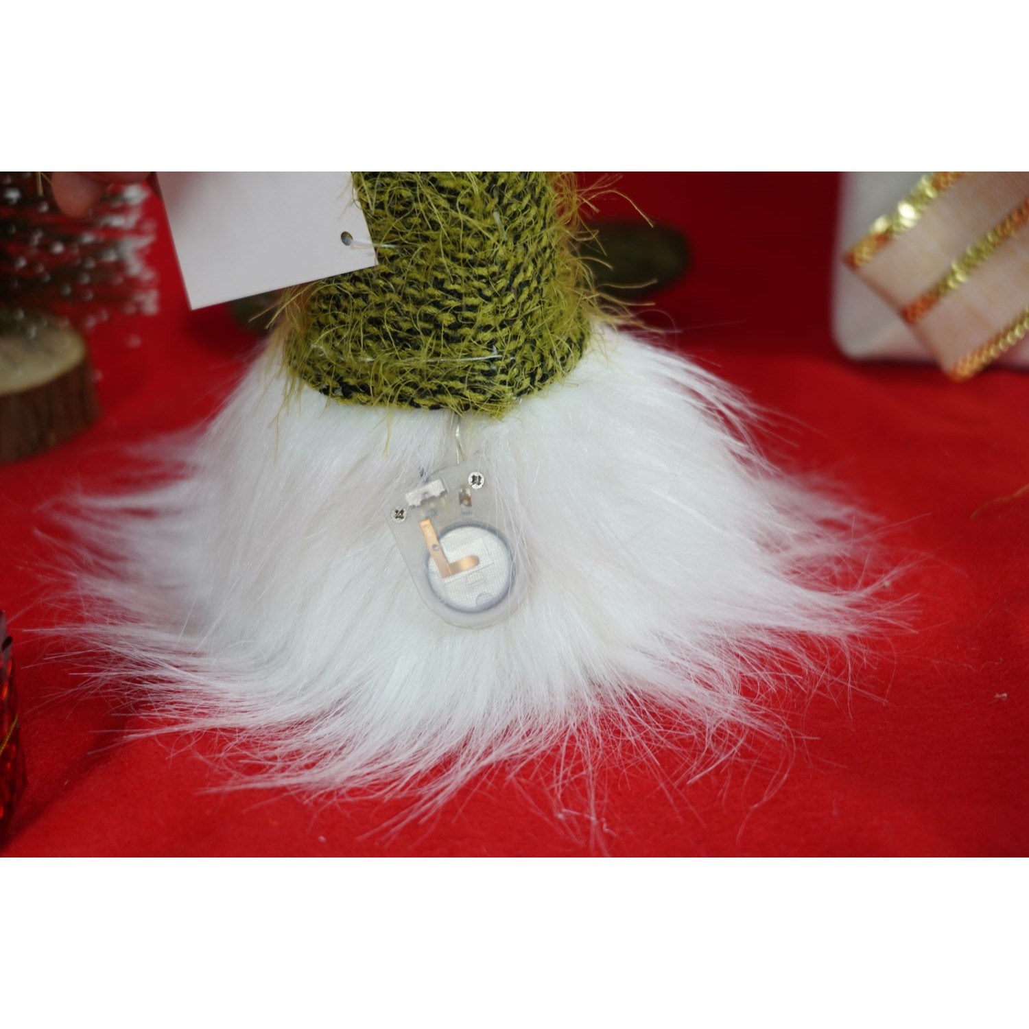 Ornament de Craciun spiridus, , verde/alb, textil, 52 cm [7]