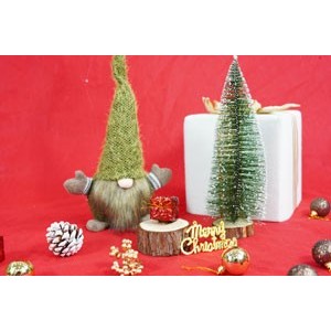 Ornament de Craciun spiridus, , verde/maro, textil, 56 cm [4]